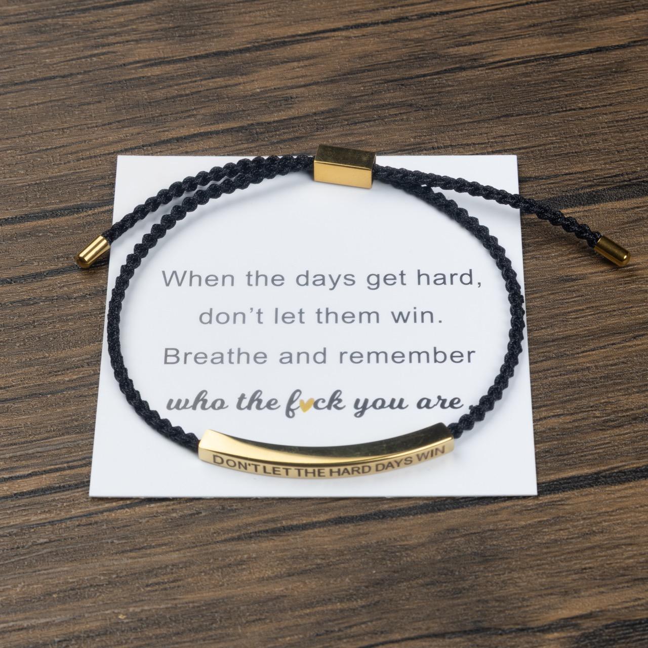 Inspirational bracelet for women engraved quote adjustable braided gift christian faith