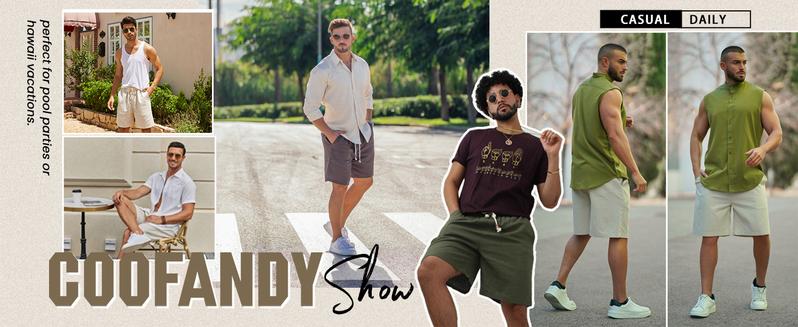 COOFANDY Men's Linen Casual Elastic Waist Drawstring Summer Beach Shorts Fabric Menswear Pants Soft Breathable Classic Denim Hawaiian Denim Hawaiian jortsmen Pockets Simple Shirt Stretchy T-Shirt Leisure