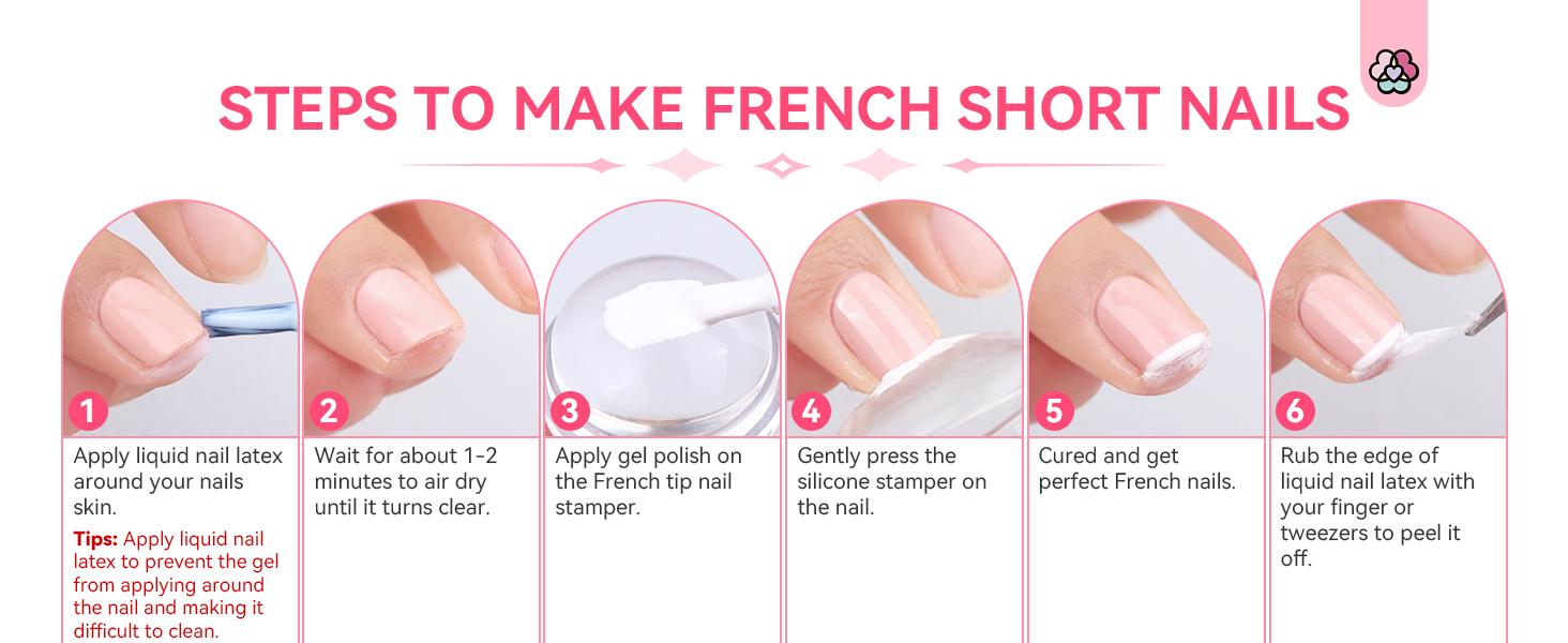 SAVILAND French Tip Nail Stamp Kit – 4PCS Silicone Stampers (Long & Short) With Scrapers For DIY French Manicures At Home Or Salon-quality Results SAVILAND French Tip Nail Stamp Kit – 4PCS Silicone Stampers (Long & Short) With Scrapers For DIY French Manicures At Home Or Salon-quality Results