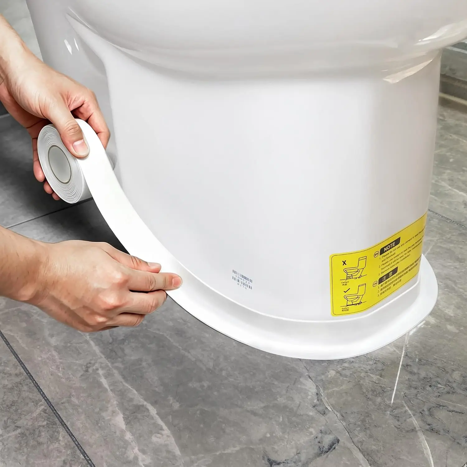 2-Volume PVC Professional Waterproof Caulk Strip - Self-Adhesive White Sealing Tape with Clean Look, Size Note, Renter-Friendly Bathroom Fix for Toilet, Tub - Easy Peel-and-Stick Install, Renters Approved