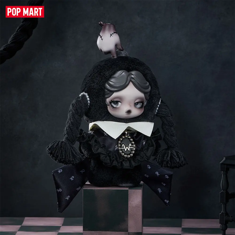 POP MART SKULLPANDA × Wednesday Plush（Classic Dress Version）