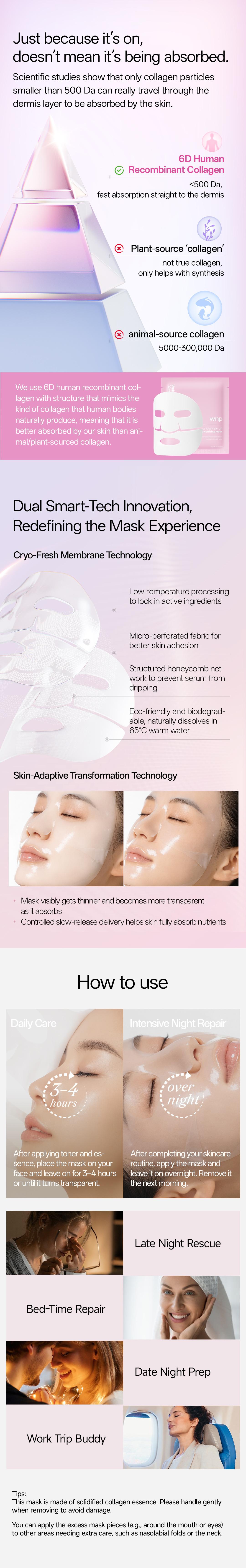 [WNP Official] WNP Collagen Bio-Lift Revitalizing Mask Instant Firming & Revitalizing for Wrinkles Reduction Anti-Wrinkle, Brightening & Hydrating Skin Repair