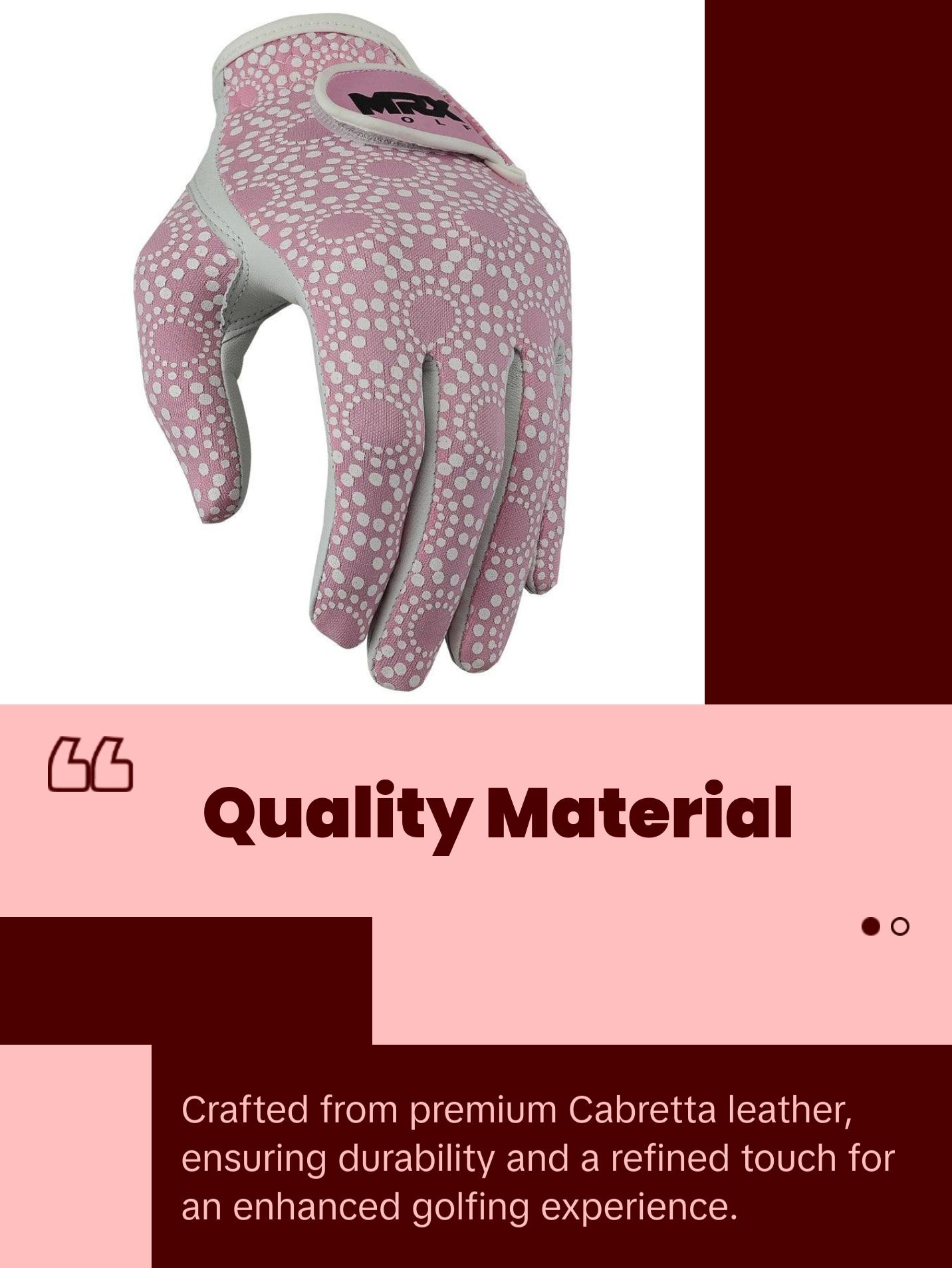 New Women Golf Gloves Cabretta Leather Pink