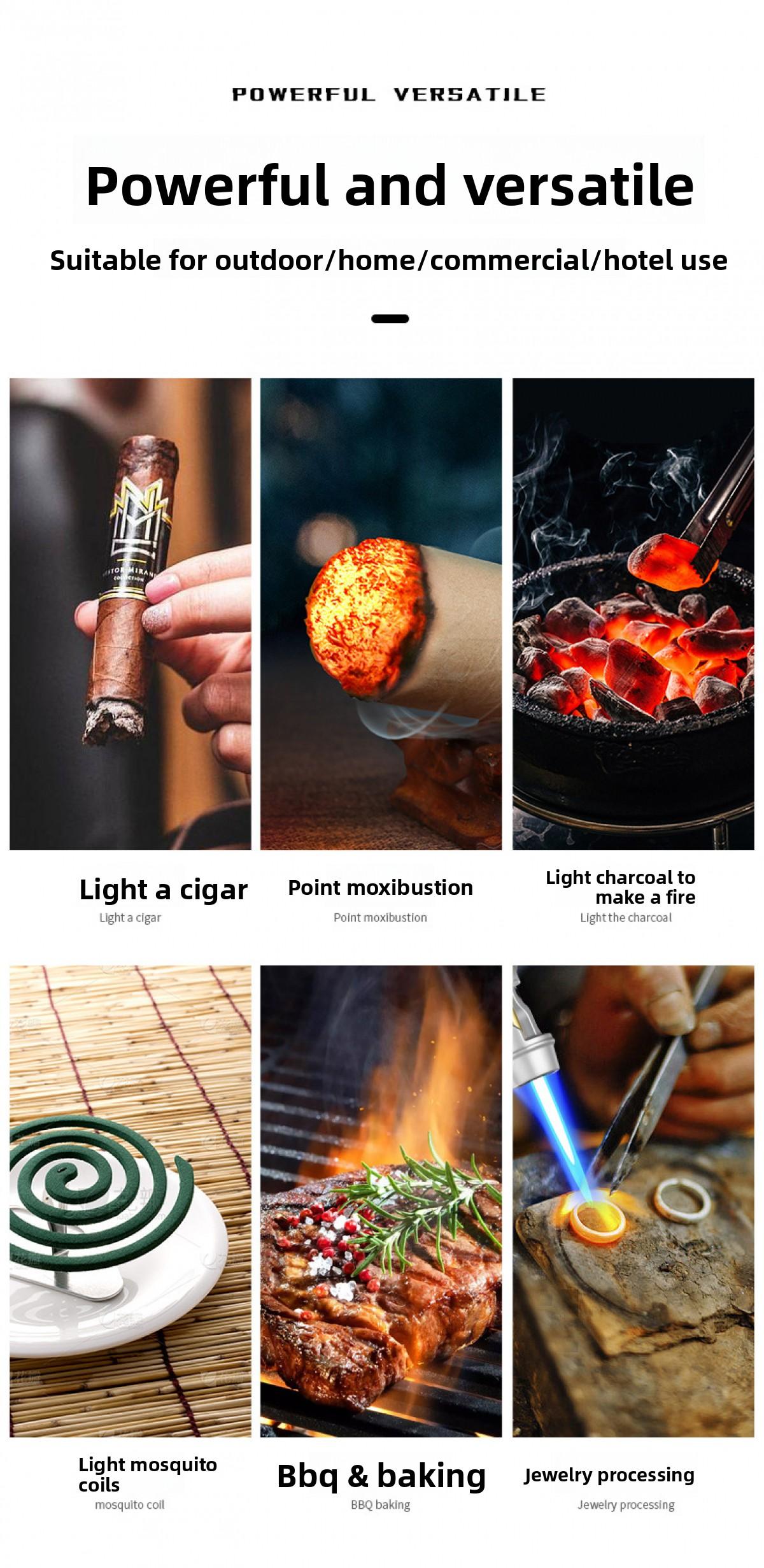 Windproof Lighter, Adjustable Flame Size High Temp Torch Lighter, Durable Zinc Alloy Bottle With Opener, High Temperature 1300 °   C Proof Igniter For Camping Grilling And Emergency Use Torch Lighters Refillable (No Fuel)