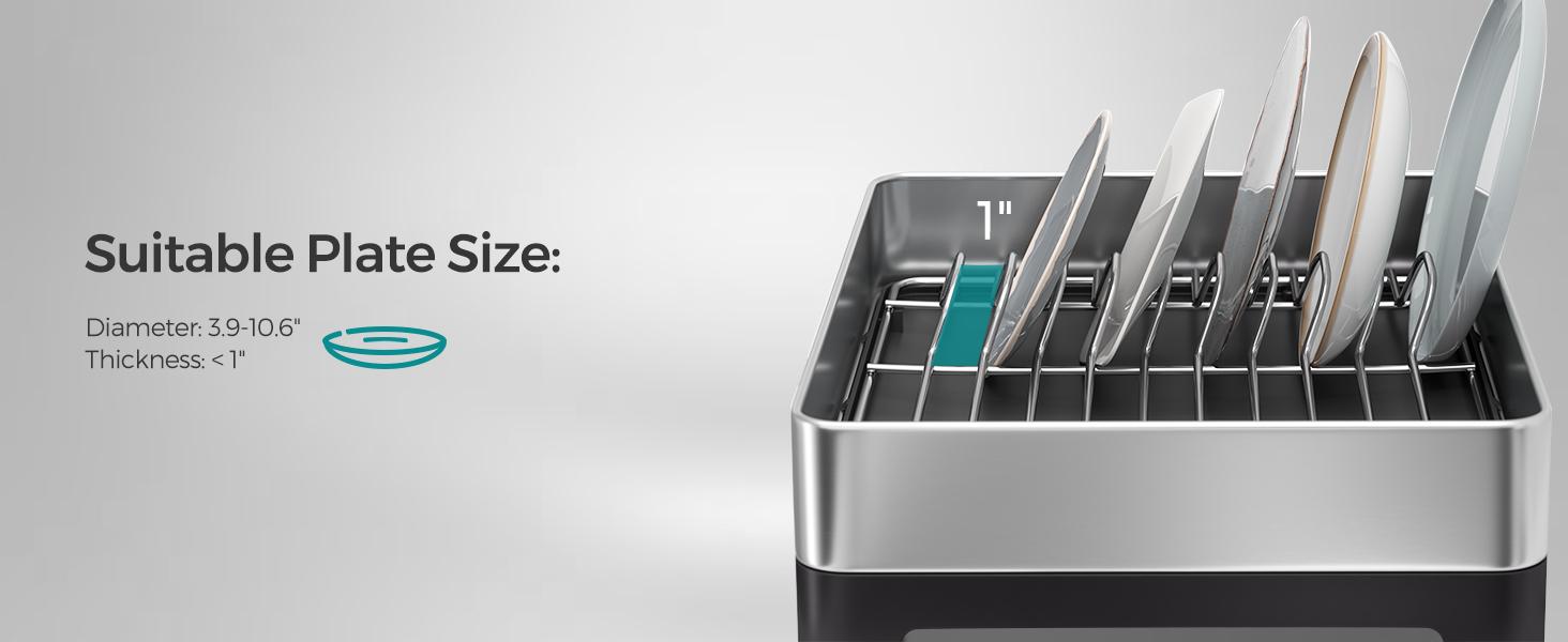 SONGMICS Stainless Steel Dish Drying Rack for Kitchen Counter with Rotatable and Extendable Drain Spout, Dish Drainer