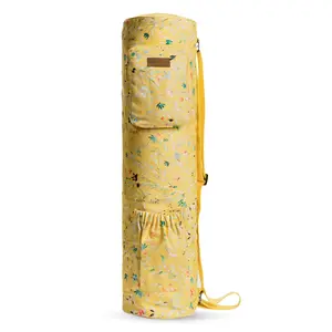 Maison d' Hermine Yoga Mat bag Cylindrical bag for Woman & Men yoga mat Bag & Adjustable shoulder straps Yoga Mat Carrier Bag with Water Bottle Pocket Easter Gifts