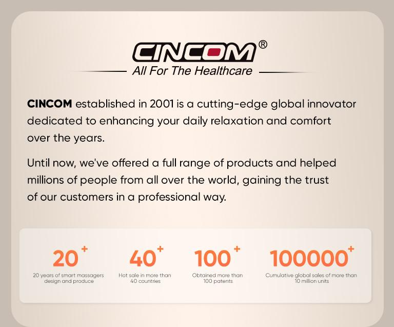 CINCOM U-Shaped Neck Massager Pillow for Cervical Support, with Soothing Heat & Kneading, 360° Memory Foam Support, Cordless, Rechargeable & Portable, Perfect Gift for Black Friday, Thanksgiving, Christmas, Birthdays & More