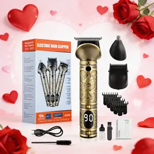 Three in one multifunctional hair clipper/beard/whisker trimmer with display screen, suitable for personal hair care at home, Valentine's Day gift