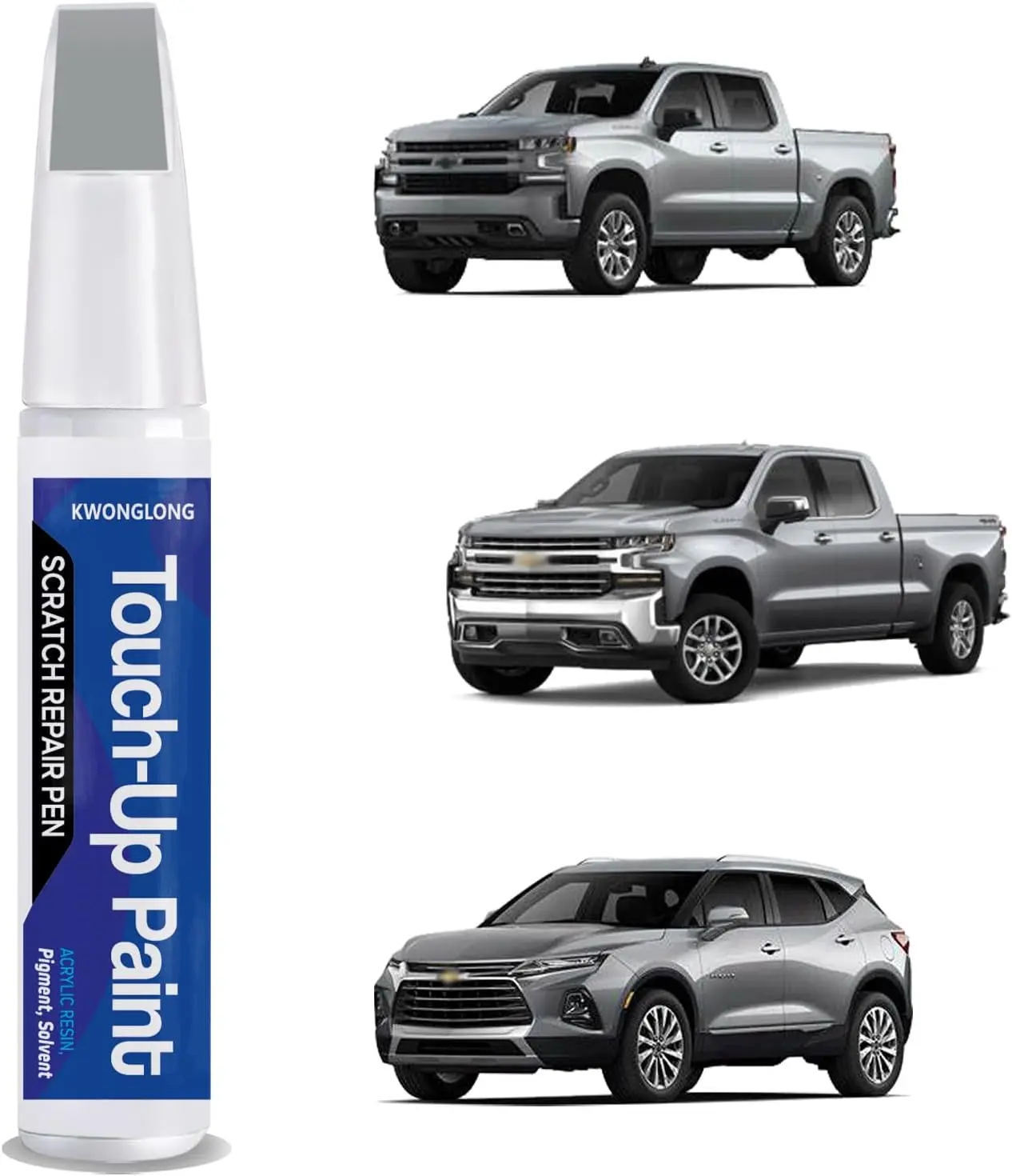Silver Ice Metallic (GAN/WA636R) Chevy Car Touch-Up Paint Kit, Metallic Solution for Chevrolet-GMC Vehicles, Quick-Drying Scratch Repair, Automotive Paint & Window Repair Tools, Metallic Paint