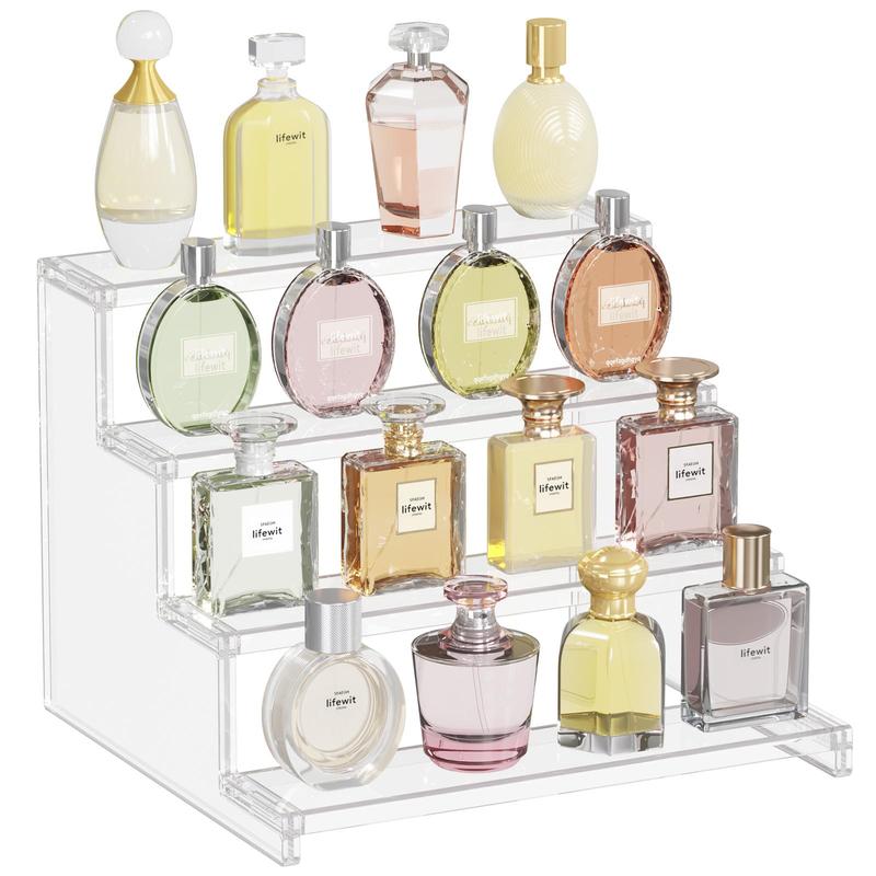 Lifewit 12 Inch Clear Display Stand  for Cologne, Fragrance, Figures, Cupcakes & Perfumes - Versatile Storage for Vanity