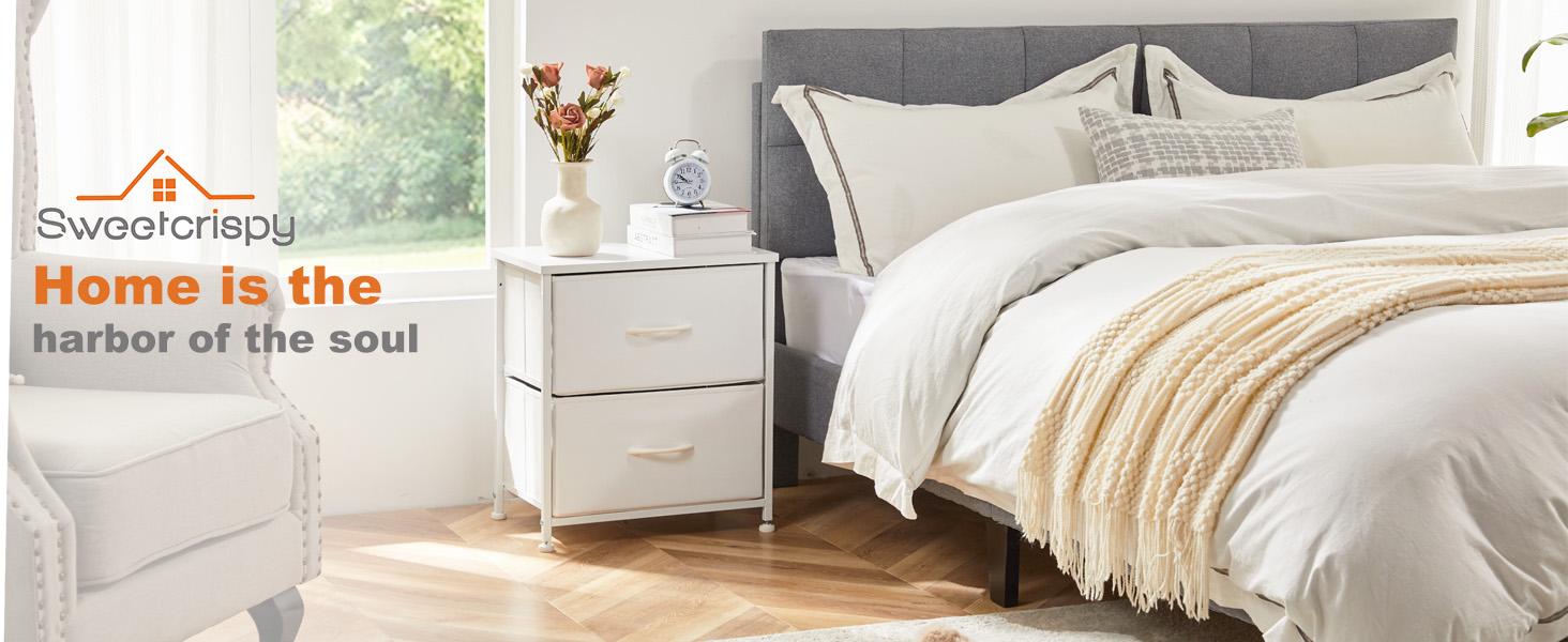 Nightstand With 2 Drawer,Removable Fabric Drawers,Adjustable Feet For Stability,Versatile Side Table For Bedroom Dorm And Living Room Nightstand With 2 Drawer,Removable Fabric Drawers,Adjustable Feet For Stability,Versatile Side Table For Bedroom Dorm And Living Room