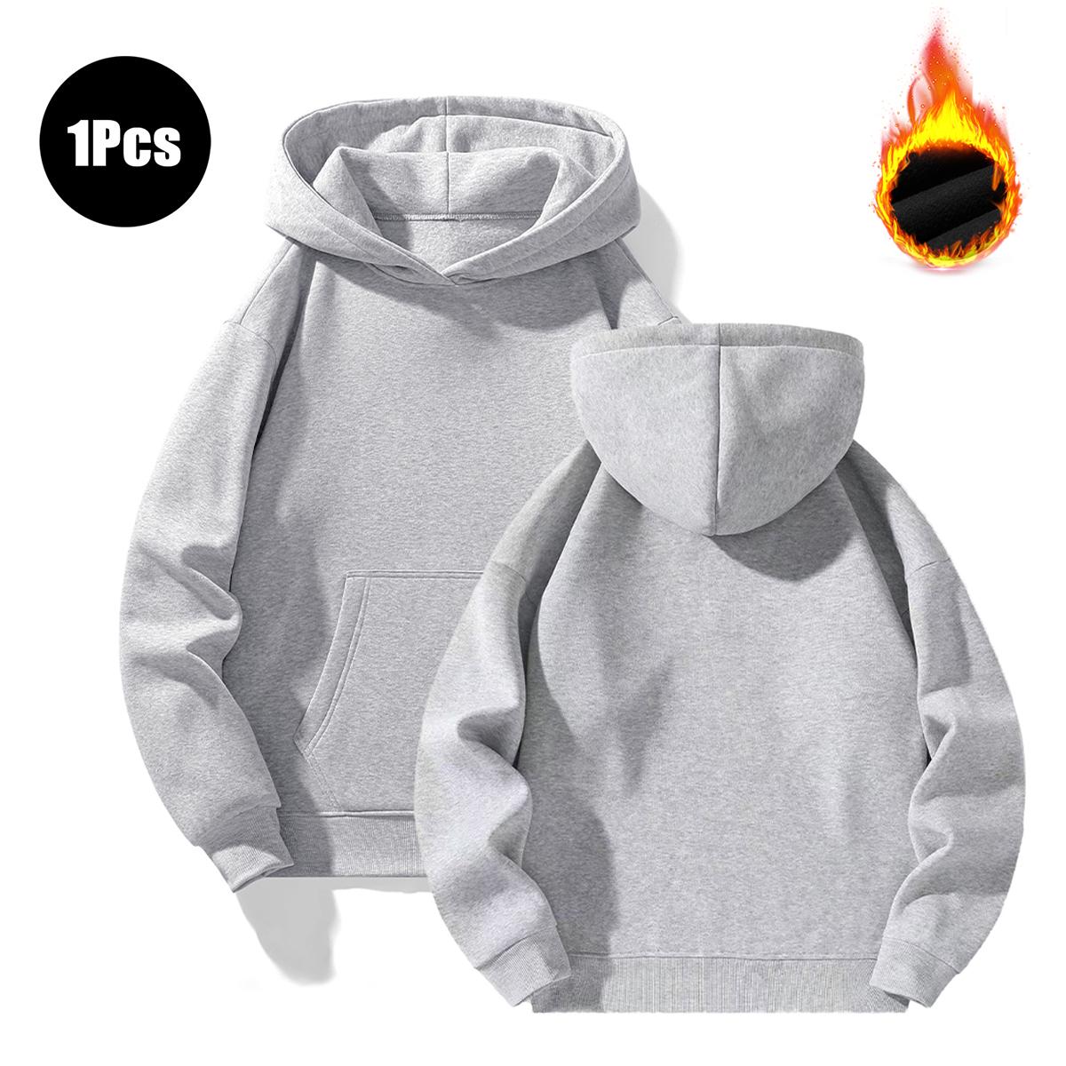 Sweatshirt Men's Solid Color Basic Hoodie Sports Unisex Autumn Winter Fleece Long Sleeve Suitable For Daily Casual Wear Couple