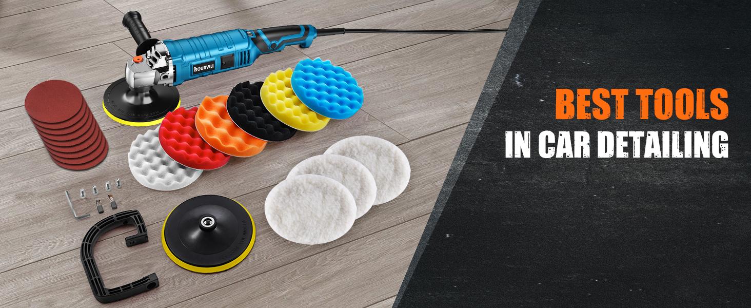 【3-year warranty】Buffer Polisher, 1600W 7 Inch Rotary Buffer Polisher Waxer, 7 Variable Speed 500-3300 RPM, Detachable Handle for Car, Boat Sanding, Polishing, Waxing Tool Box Tool Kit Heavy Duty#fathersdaygift