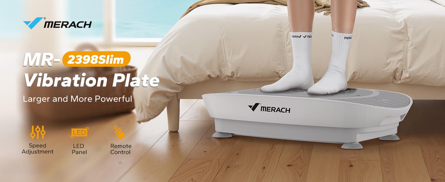Merach Slim Vibration Plate Exercise Machine, Whole Body Workout Equipment for Women, Bluetooth and Silicone Pedal, Vibration Plate for Lymphatic Drainage, Vibrate Fitness Platform for Home Gym, TikTokShopBlackFriday