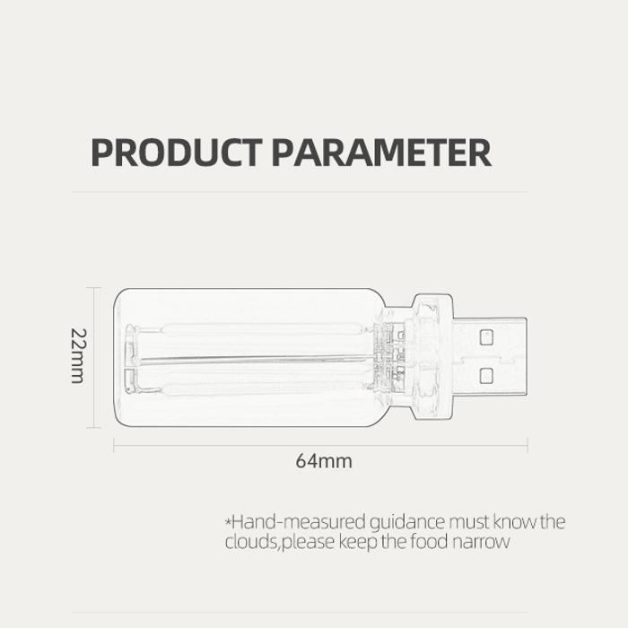 Car USB Night Light Touch Dimmable LED Filament Lamp Portable Lighting Plug and Play Decorative Atmosphere Light for Car Bedroom