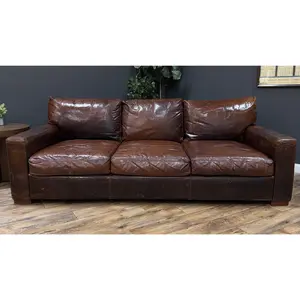 Restoration Hardware Maxwell Leather Sofa
