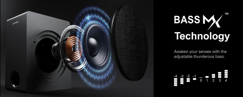 ULTIMEA Nova S80 5.1.2ch 360° Dolby Atmos Home Theater: Soundbar & Subwoofer with BassMX, 3D Surround Sound for Home, Parties & Gaming. Supports 4K HDR, HDMI eARC, Bluetooth & Smartphone Connectivity.