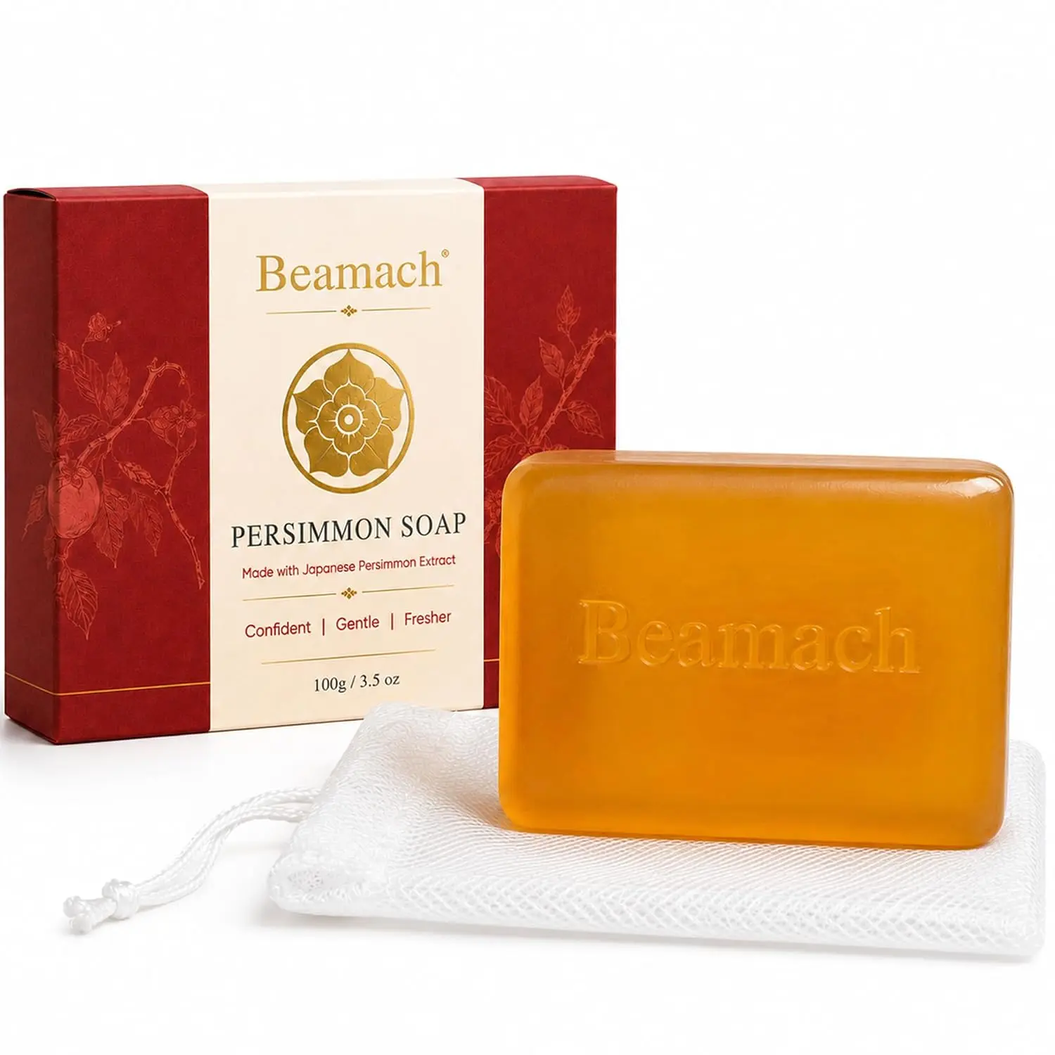 Persimmon Soap for Old People Smell - Japanese Persimmon & Green Tea Extract - Natural Deodorant Soap for Men & Women, Gentle on All Skin Types backtoschool