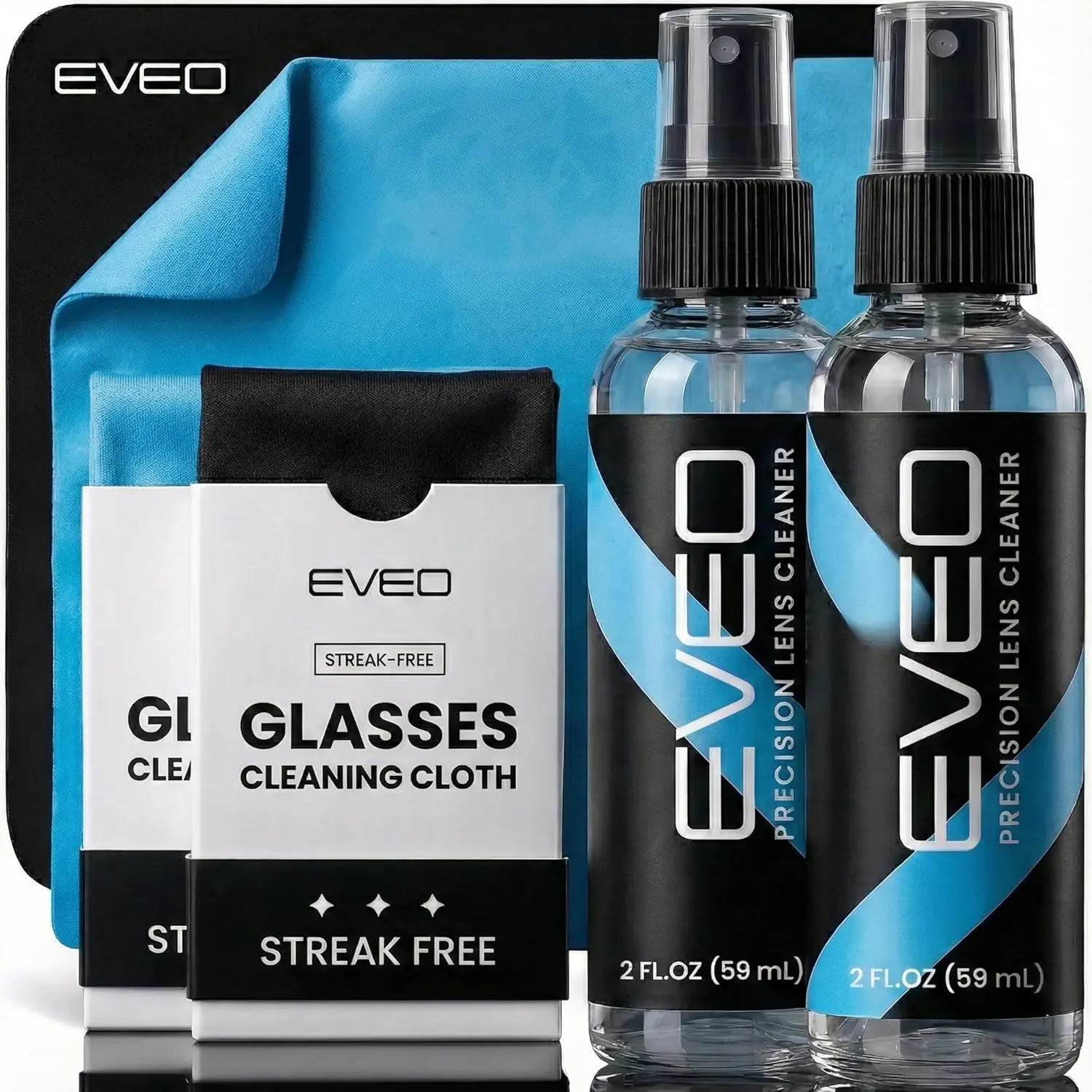 Camera Lens & Eyeglass Cleaner Spray - No-Streak Formula, 2 fl.oz 2 Pack, Microfiber Cloth for Camera, Smartphone Smudge Removal, Smudges
