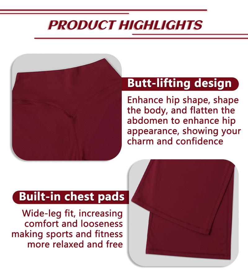 TimeOFF Women's Wide-Leg Pants – High-Waisted, Draped Pant Legs for Comfort & Flattering Fit in Yoga, Workouts & Daily Casual Wear Outfits Chic elastic waist yoga pant gym