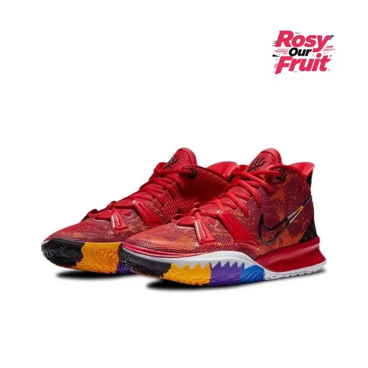 Gradient Red Print Woven Mesh Mid Basketball Sneakers Thin Black Contrast Side Logo Multi-Color Serrated Segmented Outsole Lace Lock Support Light Cushioned Sole Unisex Court Training Shoes