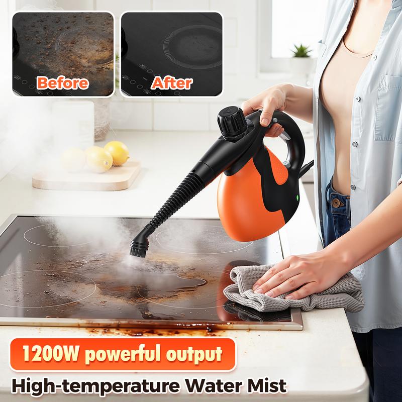 Handheld Multi-Surface Natural Steam Cleaner with 9 pcs Replacement Parts , Multi-Purpose Steamer for Home Use, Kitchen and Car