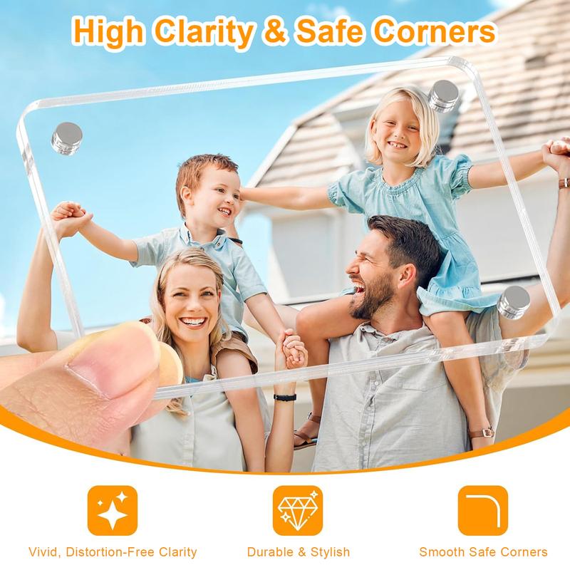 [Free!!ship] BMTWE Car Sun Visor Photo Holder 1/2 PCS Transparent Magnetic Photo Frame Acrylic Car Picture Frame Horizontal and Vertical Display of Photographs for Car Desk Home Office