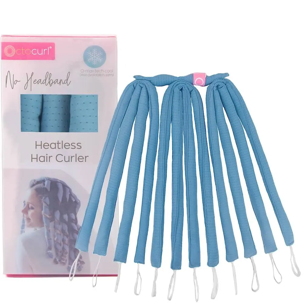 Octocurl No Headband Heatless Hair Curler – Overnight Curls Hair Roller | Cooling Q-Max Fabric Curling Wrap for All Hair Types