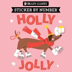 Brain Games - Sticker by Number Compact Edition: Holly Jolly | 7x7 Inches | Christmas Stocking Stuffer, Travel Size Activity Book for Adults & Kids 7+ Paperback – September 29, 2025