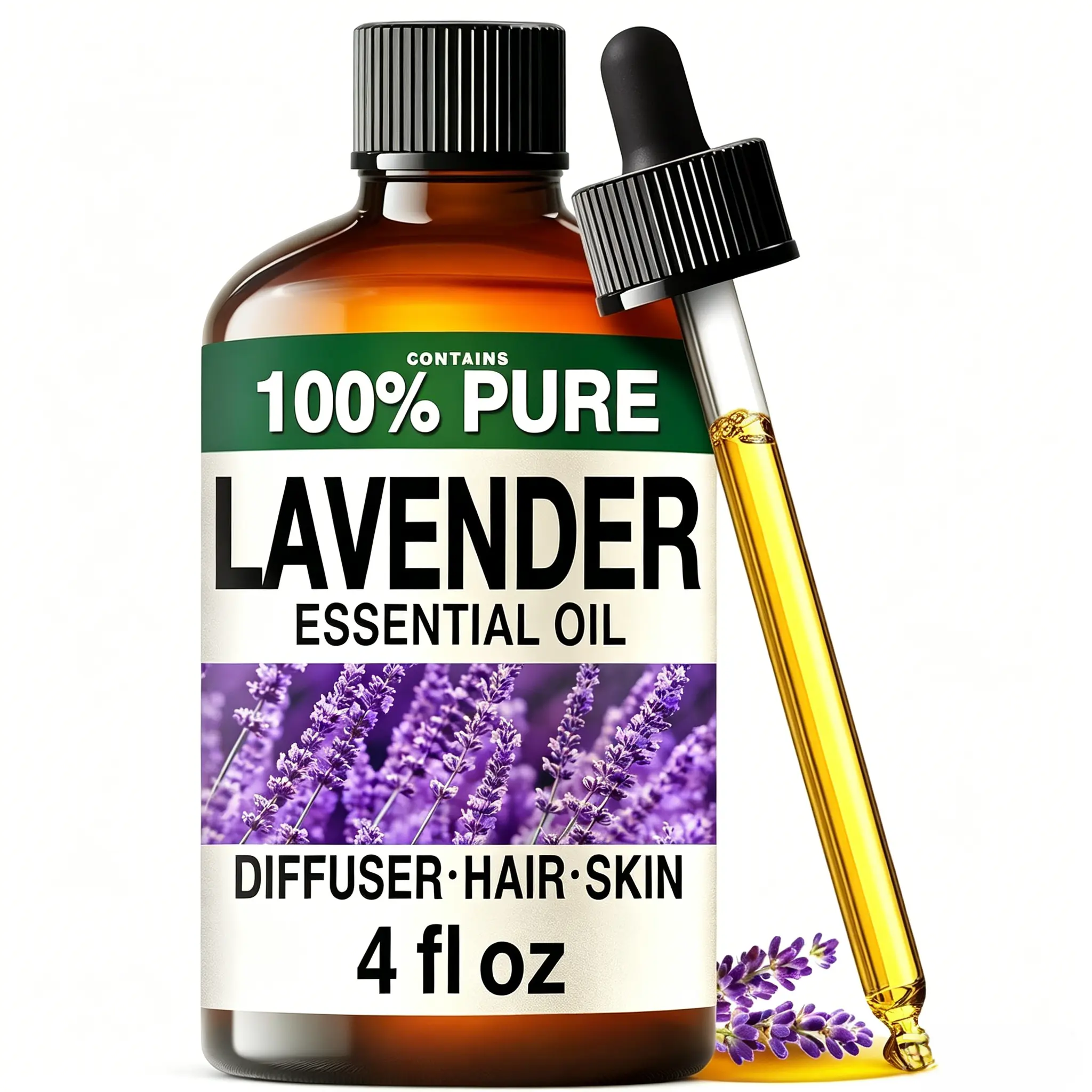 KUKKA Lavender Essential Oil for Sleep & Relaxation - 4 fl oz Calming Scent, fathersdaygift, tiktokshopstockup,Summervibes