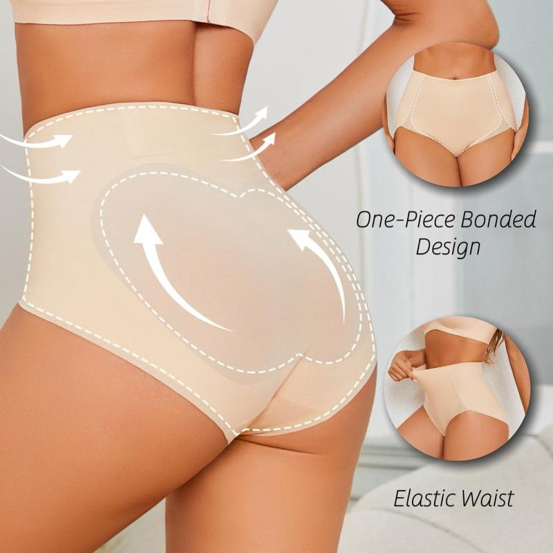FINETOO Seamless Underwear High Waist Full Coverage Minimalist Skin Fit Stretch Briefs S-3XL Non-Marking Extra-High Waistband Comfortable womenswear