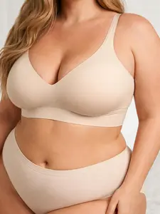 AVERION Jelly Bra for Woman Comfortable Seamless Nylon Spandex Brassiere Adjustable Strap Wire-Free Push-Up Breathable Bra Smooth Womenswear Everyday Soft Customized Clothes Push Up Plus Sized