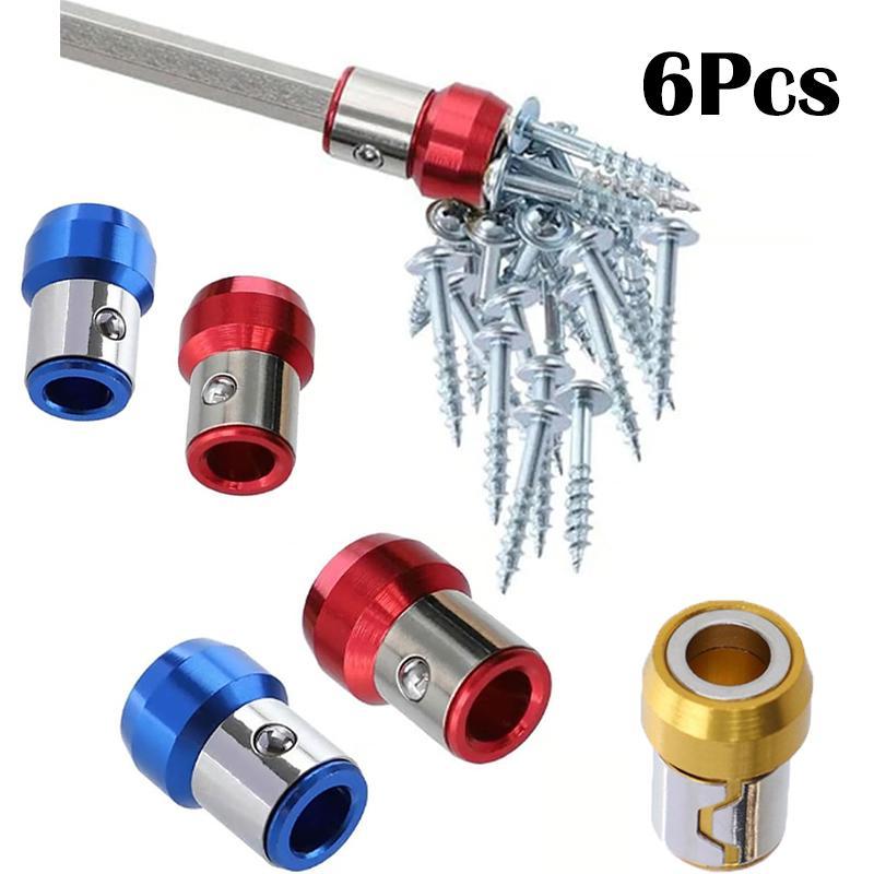 6PCS Magnetic Ring Screwdriver Set, Universal 1/4 Inch Hex Bit Magnetizer, Removable Magnetic Ring for Electric Drill & Screwdriver Bits, Strong Magnetization Tool AccessoriesPower Tools 6PCS Magnetic Ring Screwdriver Set, Universal 1/4 Inch Hex Bit Magnetizer, Removable Magnetic Ring for Electric Drill & Screwdriver Bits, Strong Magnetization Tool AccessoriesPower Tools