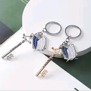 attack on titan keychain silver and gold