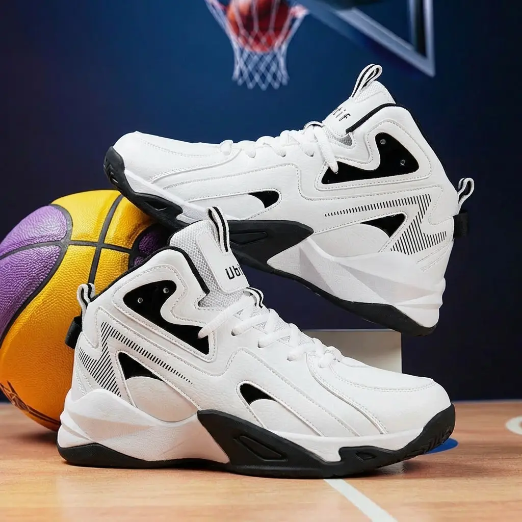 Men's Fashion sports shock absorbing rebound basketball shoes fashionable model tennis shoes all match basic sneaker shoe fitness shoes cross training shoes.Perfectfor Students and Outdoor Sport Runner Closed sophisticated sneakers