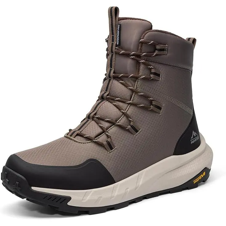 NORTIV 8 Men's Wide Width Winter Snow Boots - Insulated, Waterproof, Lightweight, Comfortable, Durable Outdoor Hiking Footwear with Closed Design, Rubber Slip-Resistant Shoes for Snow, Ice (10.5w, 11w)