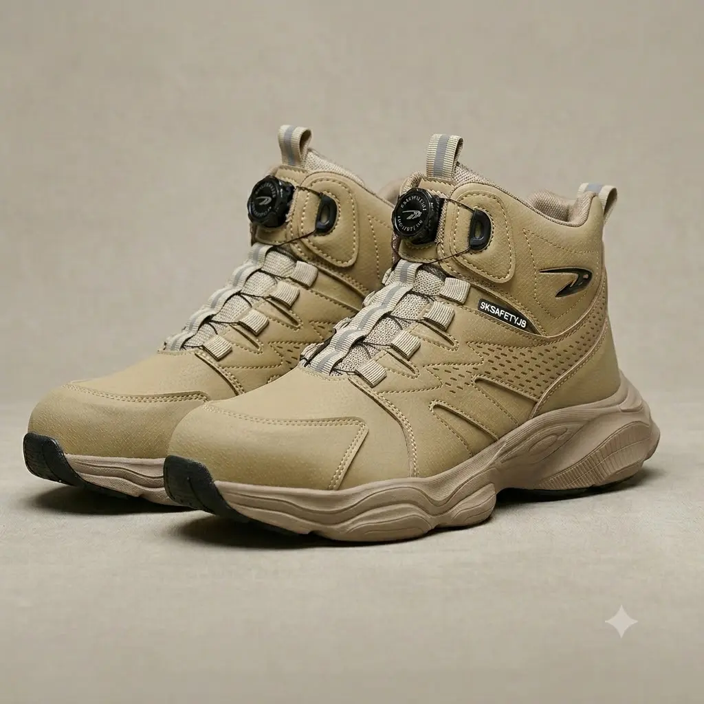 Men's ASTM Steel Toe Safety Boots - Quick Dial Lace-Up, Lightweight Breathable, Shock-Resistant, Puncture-Proof, Cushioned, All-Weather Grip, Spot Clean, for Construction & Engineering, Warehouse Work, Astm Steel Toe Protection