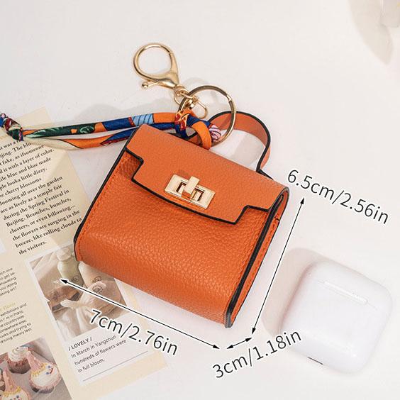 Mini Square Bag Pendant Keychain - High Quality Leather with Colorful Strap, Cute Car Keychain & Bag Charm Accessory.#backtoschool#sohochic