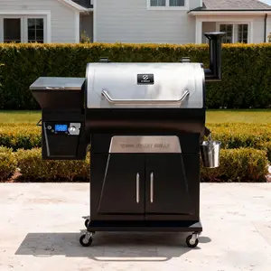 Z Grills 700D4E WIFI Pellet Grill & Smoker 697 sq in Cooking Area · PID 3.0 Temperature Controller Dual-Wall Insulated Firebox · Stainless Steel Construction 2 Meat Probes · 28-Hour Hopper · Ash Cleanout System