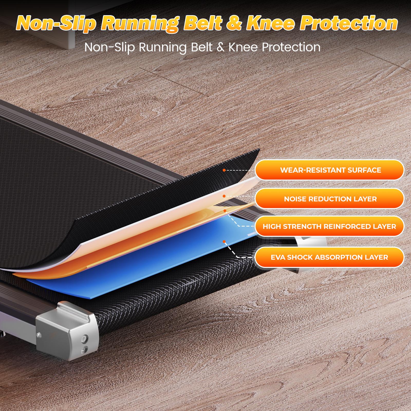 YAGUD Incline Walking Pad with Handrail, LED Display,  2 in 1 Under Desk Treadmill for Small Spaces,Portable for Home/Office