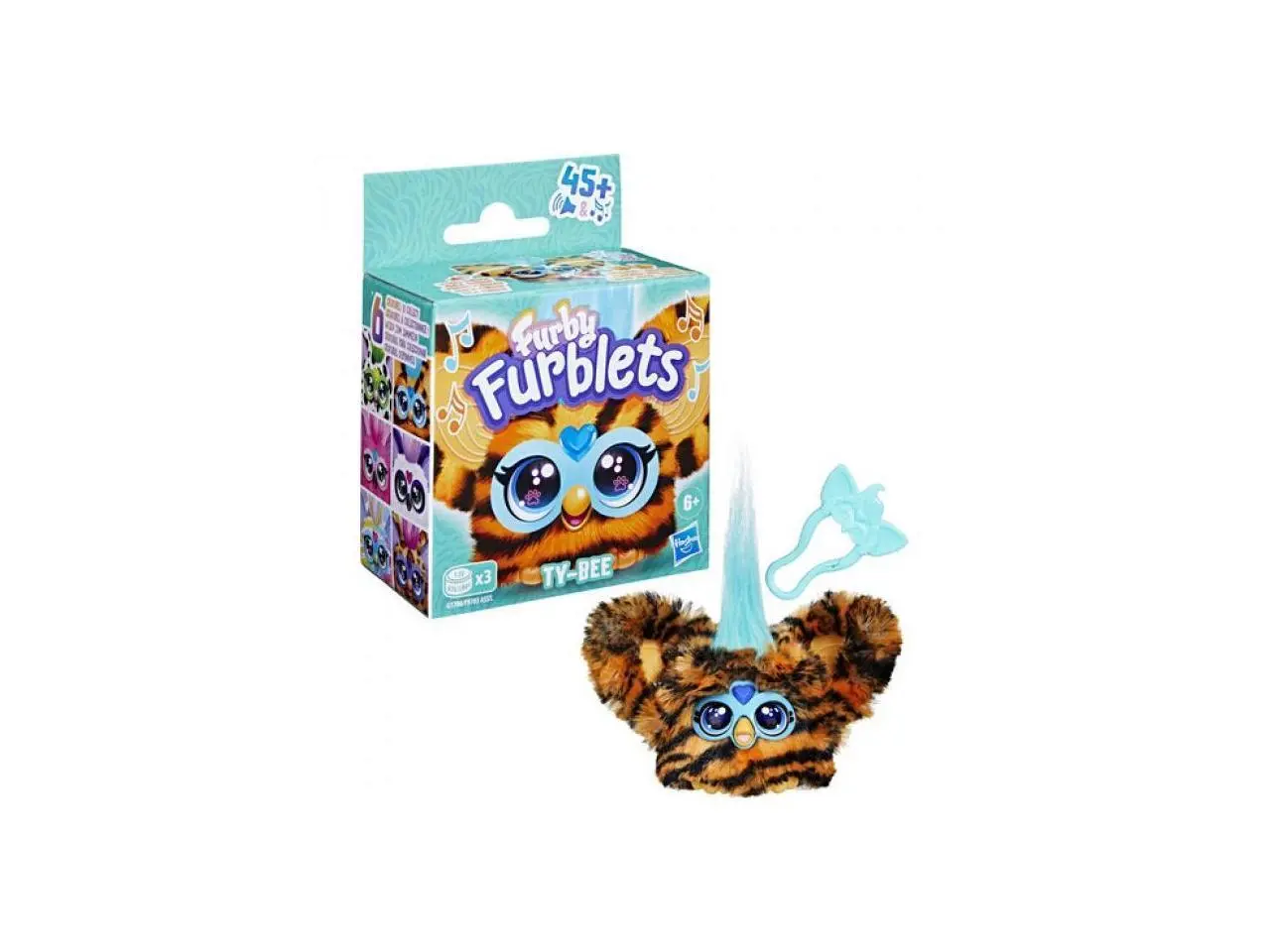 Hasbro Furby Furblets Ty-Bee Mini Electronic Talking Toy with Keychain Clip 45 Plus Sounds Ages 6 Plus
