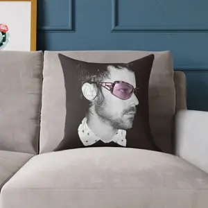 [Pillow Cover ONLY] Harry Kiss and Disco Big Face Pillow Cover, Retro Music Aesthetic Throw Pillow, Funny Home Decor Cushion