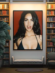 Timeless Megan Fox Portrait Wall Art | Y2K Transformers Actress Wall Mount | Aesthetic Fashion Illustration Model | 00s Dopamine Home Decor