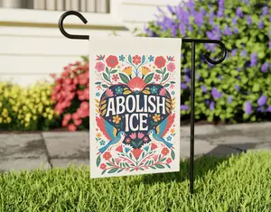 Abolish ICE No Human Is Illegal Flag, Immigration Rights Garden Flag, Activist Yard Sign, Social Justice Outdoor Banner Flag