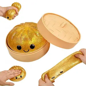 Giant Dumpling+steaming Basket Rebound Toy Cute Food Decompression Giant Dumpling Toy