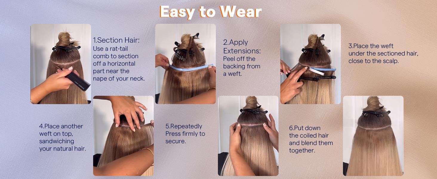 Full Shine Genius Weft Tape in Extensions Natural Human Straight Hair 1 Pcs 18-24lnch 50G And 4 Pcs 16-22lnch 90-120G