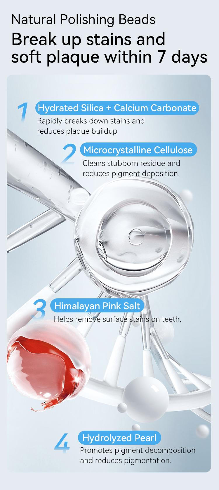 Luha Teeth Whitening Powder for Yellow Teeth Tea Coffee Stains Tartar Plaque 14 Days to 5 Shades Whiter Non Medical Oral Oral Oral