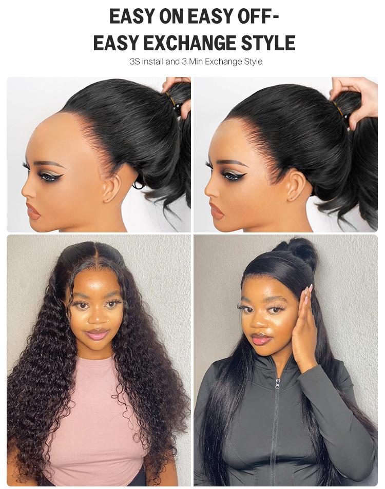 Megalook 13x6 Glueless Lace Frontal Wig Pre-Everything Ear To Ear Natural Hairline HD Lace Skin Melted Silky Straight Human Hair Wigs With Drawstring