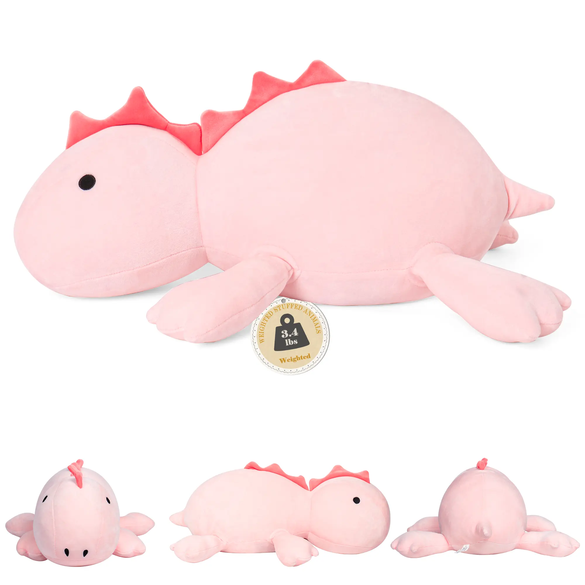 22" 3.5 lbs Weighted Dino Stuffed Animal, Cute Plush Doll Pillow, Perfect Gift for Kids (Weighted Stuffed Animals Category), Plushie