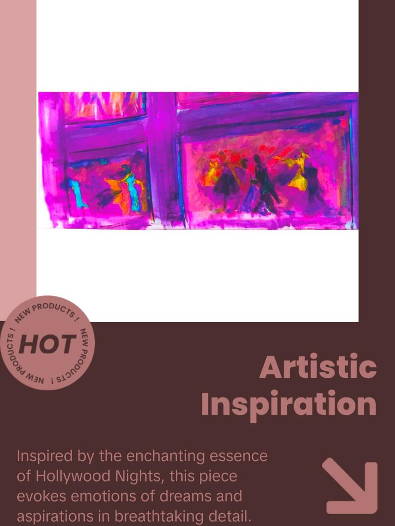 Hollywood Nights, Wall Art Contemporary Silk Painting